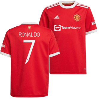 adidas Manchester United Ronaldo Home 2021-22 Youth Stadium Cup Jersey