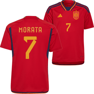 adidas Álvaro Morata Spain 2022-23 Youth Home Stadium Jersey