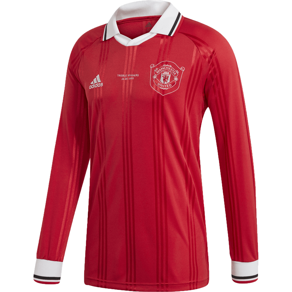 adidas Manchester United Men's Icons Red Long Sleeve Shirt ...