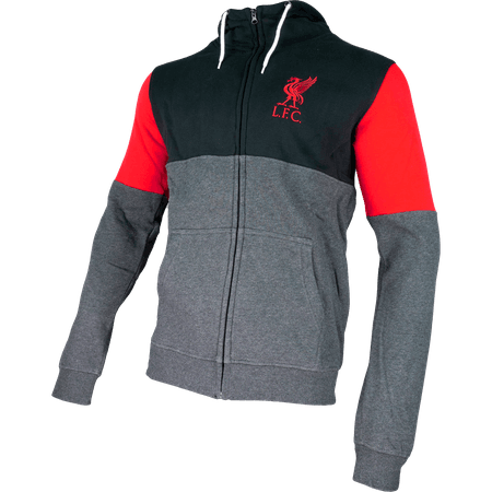 Liverpool FC Mens Full Zip Color Block Hoodie