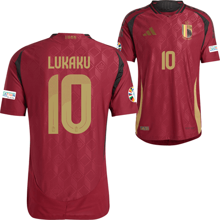 adidas Belgium Mens Home Match Lukaku Jersey - EURO 2024