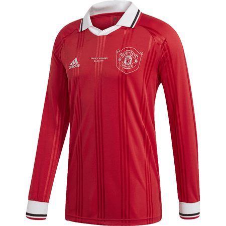 adidas Manchester United Mens Icons Red Long Sleeve Shirt