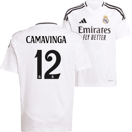 adidas Real Madrid 2024-25 Youth Home Stadium Camavinga Jersey