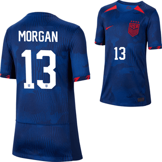 Nike Alex Morgan USA 2022-23 Youth Away USWNT 4-Star Stadium Jersey