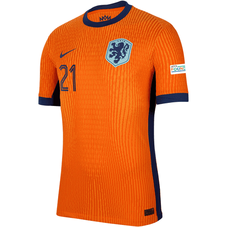 Nike Netherlands Mens Home Match De Jong Jersey - EURO 2024