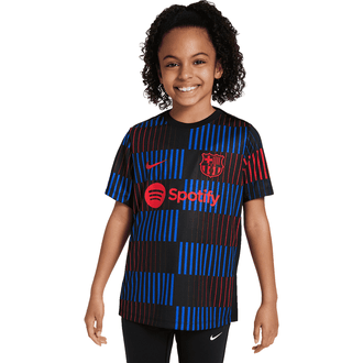 Nike FC Barcelona Youth Short Sleeve Academy Pro Pre-Match Top 