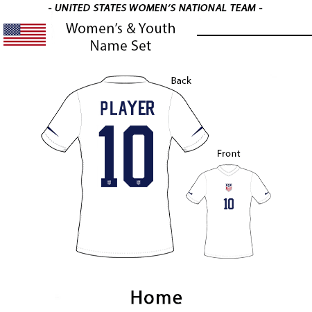 USA Womens National Team 2022 Women/Youth Name Set