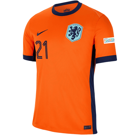 Nike Netherlands Mens Home Stadium De Jong Jersey - EURO 2024