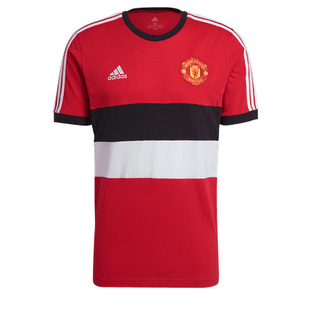 Adidas 2021-22 Manchester United 3 Stripe Men's Tee