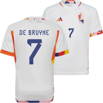 adidas Kevin De Bruyne Belgium 2022-23 Youth Away Stadium Jersey