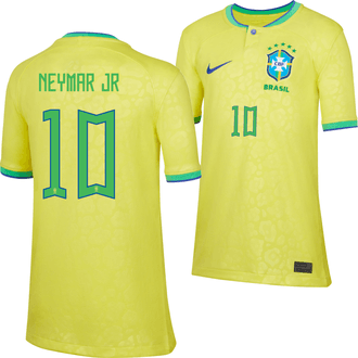 Nike Neymar Jr Brazil 2022-23 Youth Home Stadium Jersey