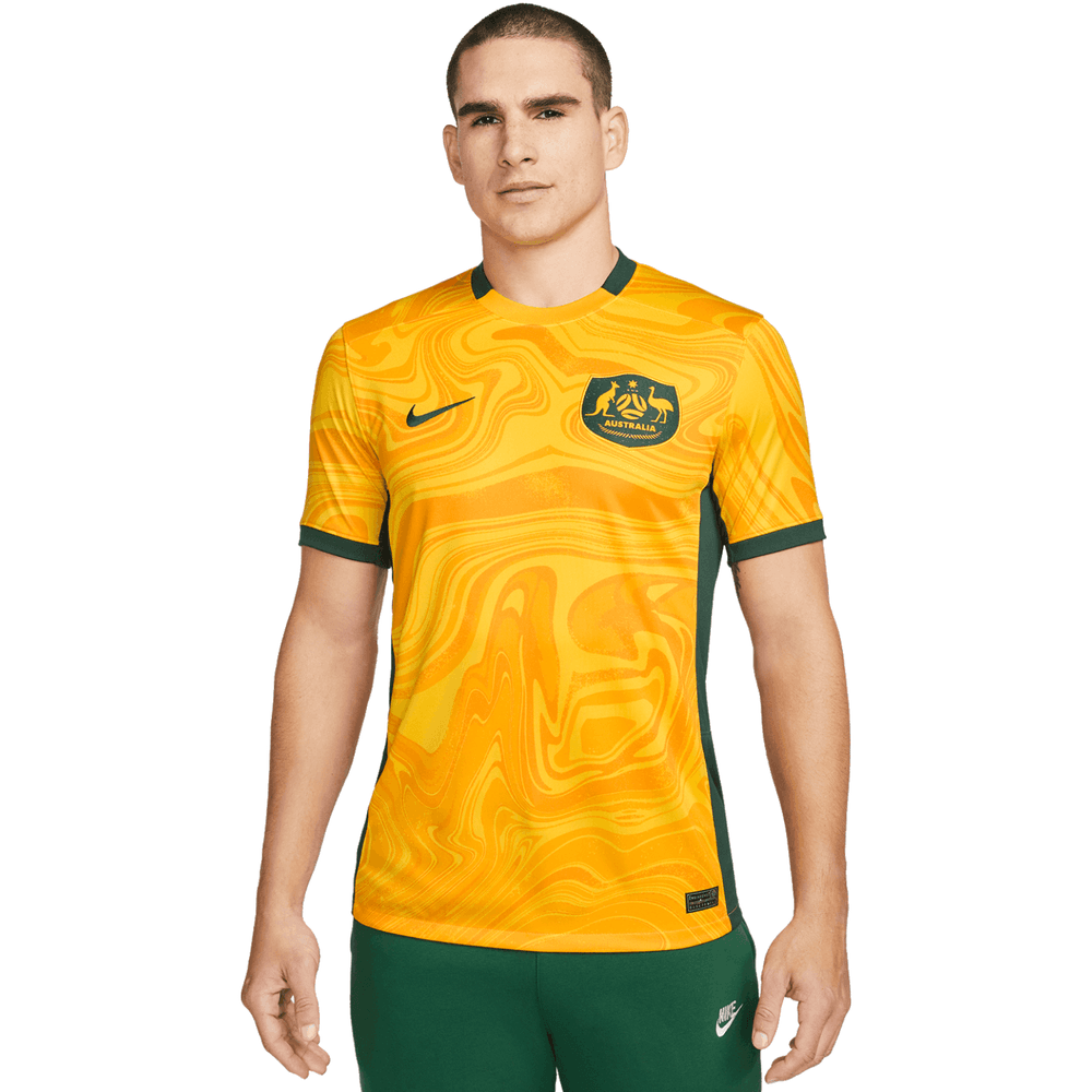 Australia 2023 Stadium Home Women's Nike Dri-FIT Soccer Jersey.