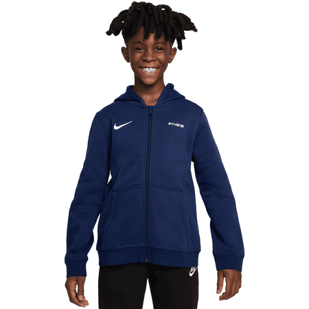 Nike France 2022-23 Youth Full Zip Club Fleece Hoodie