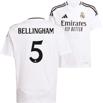 adidas Real Madrid 2024-25 Youth Home Stadium Bellingham Jersey