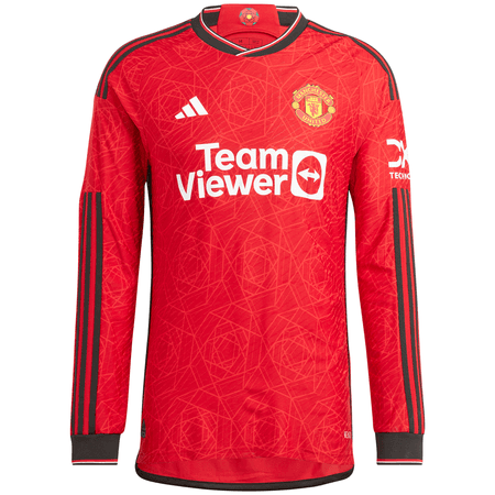 adidas Manchester United 2023-24 Mens Long Sleeve Home Authentic Match Jersey