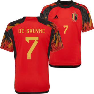 adidas Kevin De Bruyne Belgium 2022-23 Youth Home Stadium Jersey
