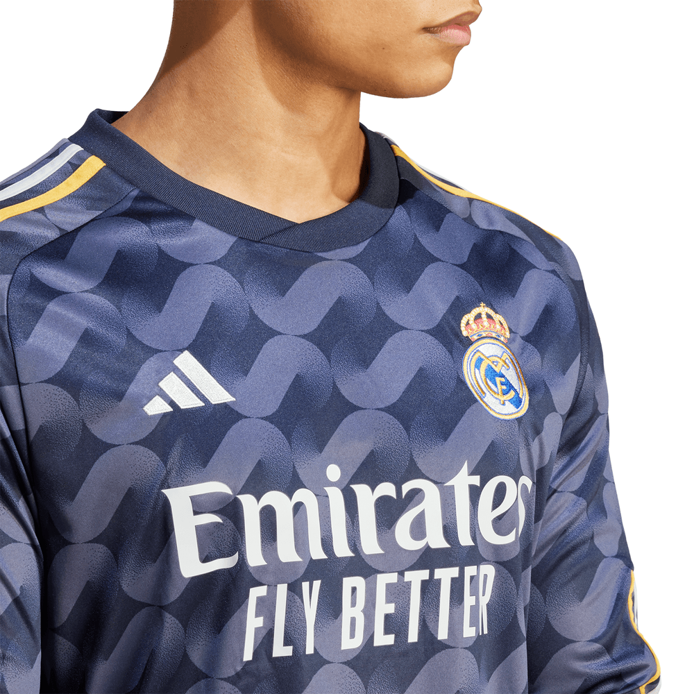 Adidas Real Madrid 2023 White Authentic Long Sleeve Jersey, Men's, XL