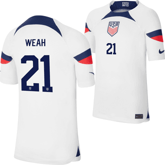 Nike Timothy Weah USA 2022-23 Youth Home Stadium Jersey