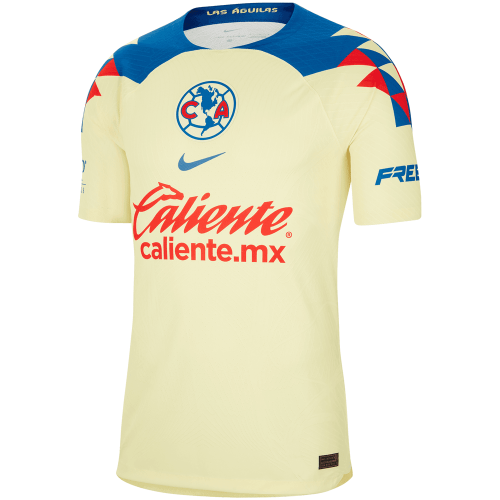 Nike Club America Authentic Alejandro Zendejas Match Away Jersey w/ Liga MX Patch 23/24 (Blue Jay/Tour Yellow) Size XL