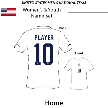 USA Mens National Team 2022 Women/Youth Name Set