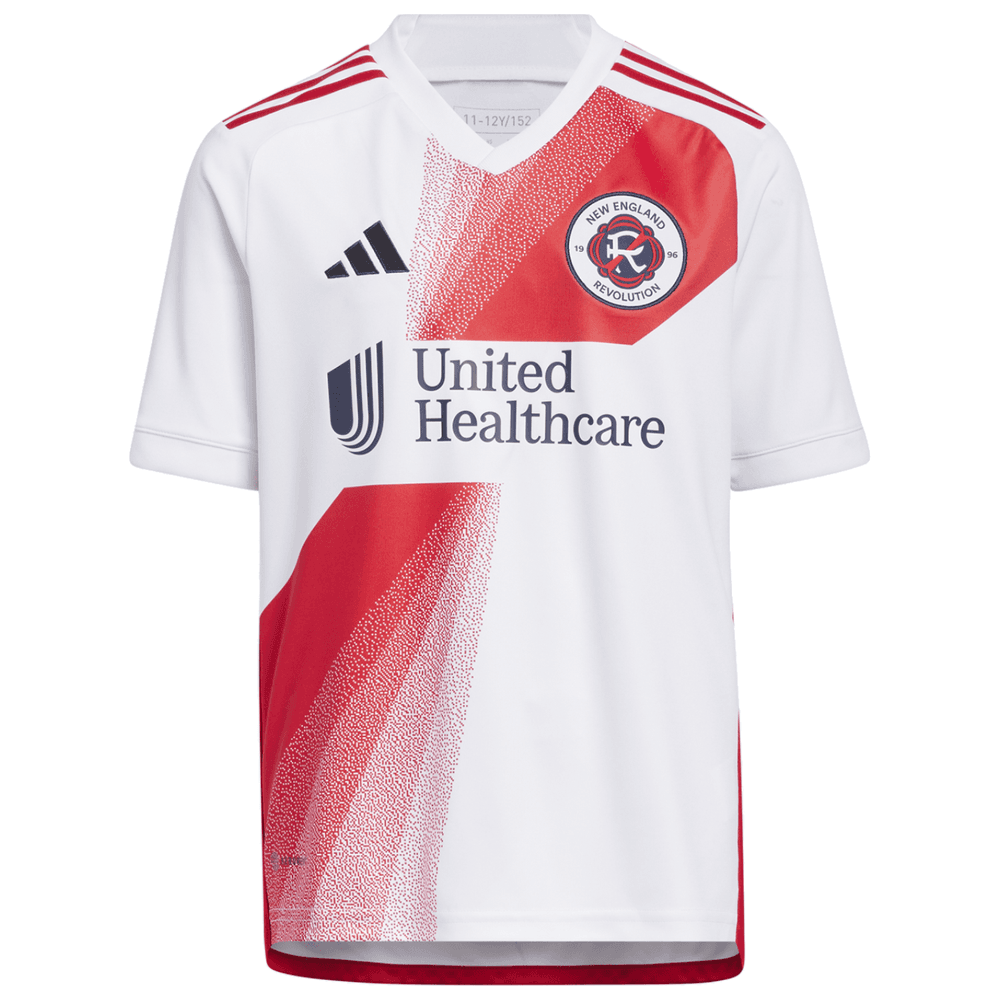 Youth New England Revolution adidas White 2019 Colonial Replica Jersey