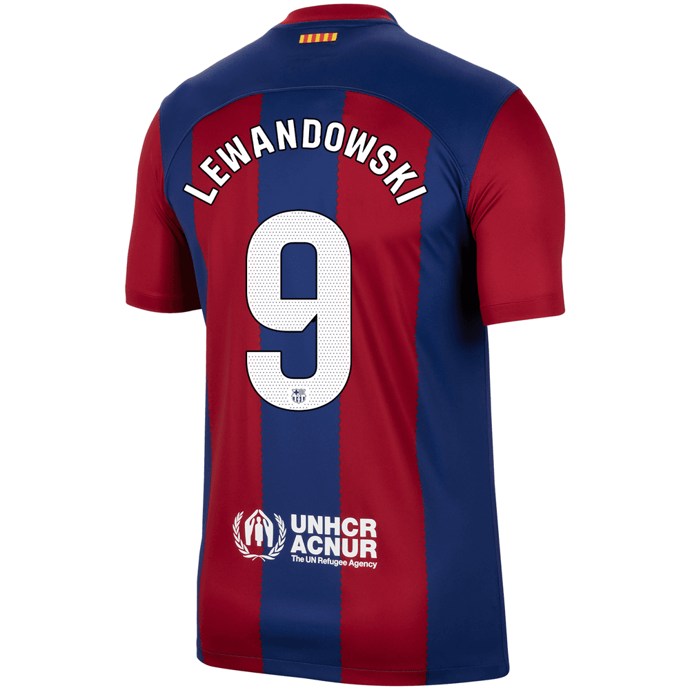 Nike Barcelona Robert Lewandowski Third Jersey w/ Europa League Patches 22/23 (Sky Grey/Black) Size S