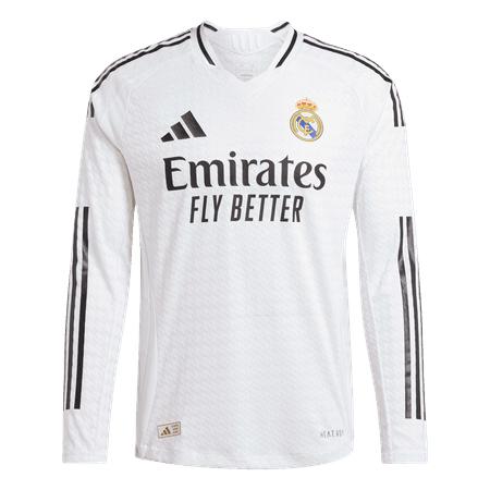 adidas Real Madrid 2024-25 Mens Long Sleeve Home Authentic Jersey