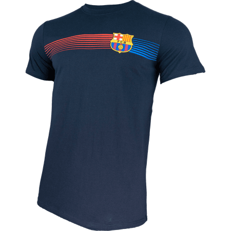 FC Barcelona Mens Short Sleeve Retro Striped Tee