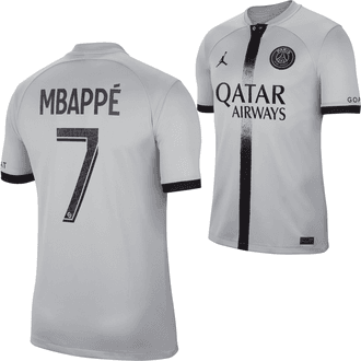 Nike Jordan PSG Kylian Mbappé 2022-23 Youth Away Stadium Jersey