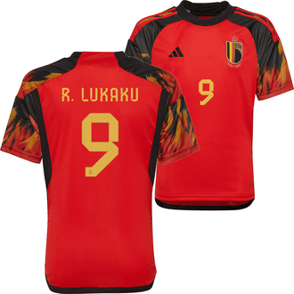 adidas Romelu Lukaku Belgium 2022-23 Youth Home Stadium Jersey