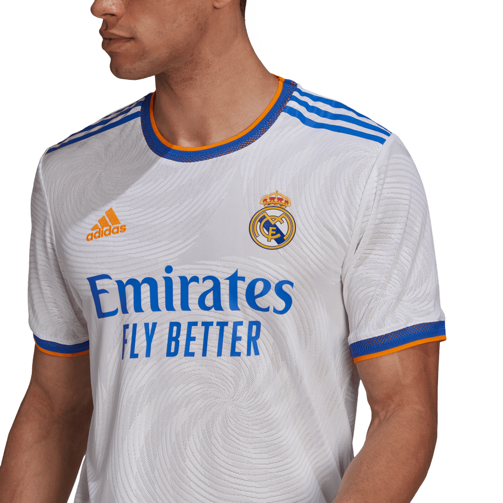 Adidas 2021-22 Real Madrid Home Authentic Long-Sleeve Jersey - White-B