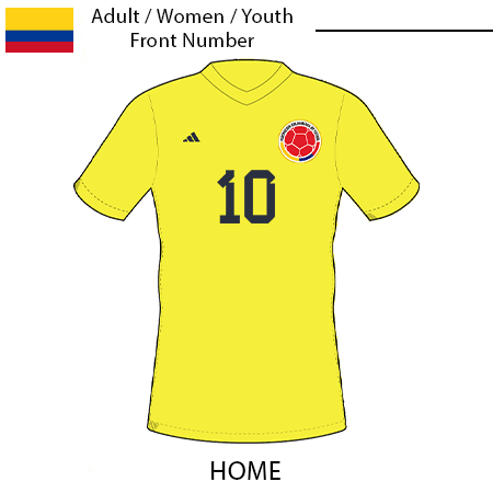 Colombia 2022 Adult/Women/Youth Front Number