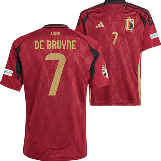 adidas Belgium Youth Home Stadium De Bruyne Jersey - EURO 2024