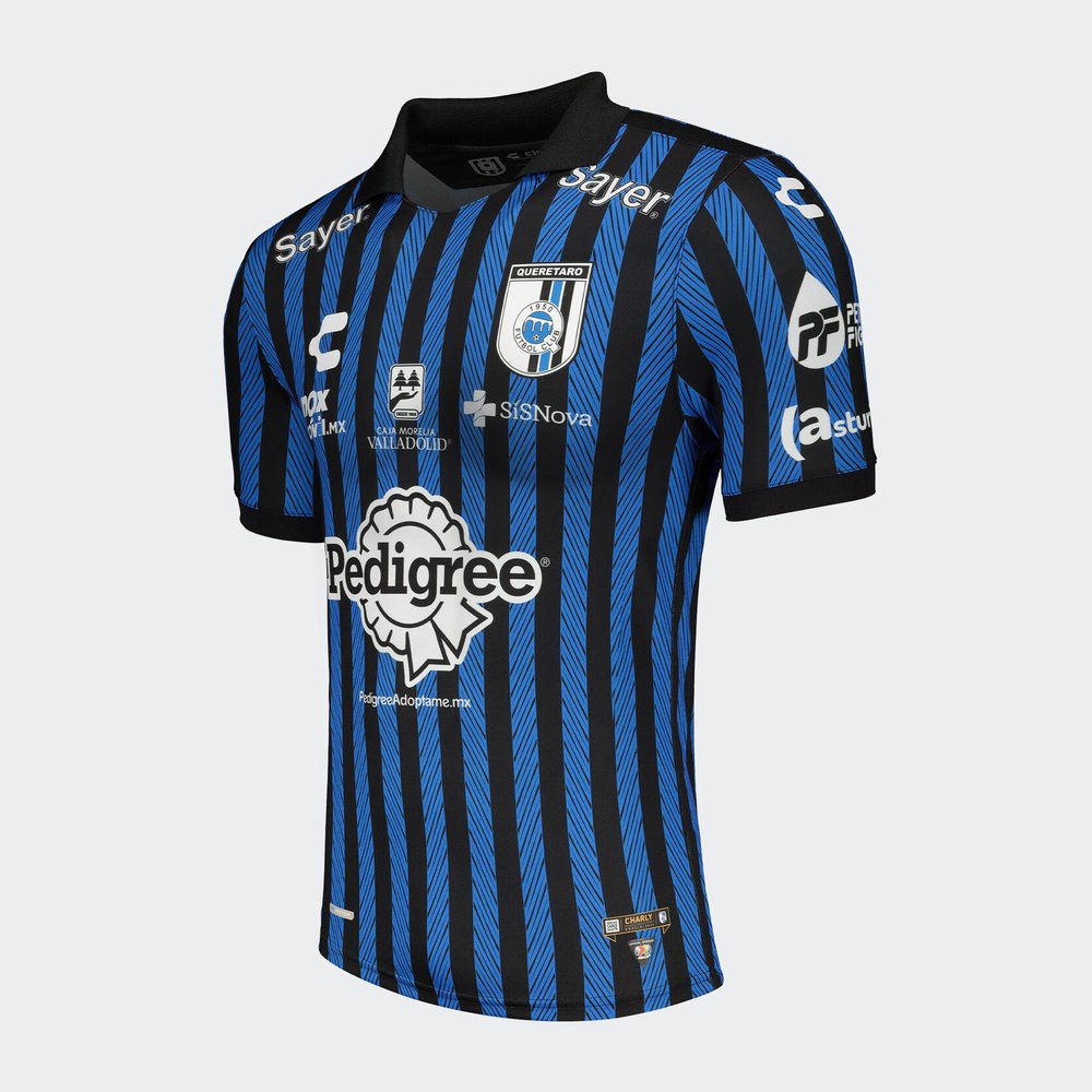 Men's Charly Black/Blue Queretaro FC 2022/23 Home Authentic Blank