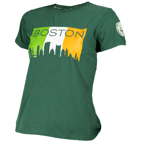 Ireland Boston City Flag Womens Tee