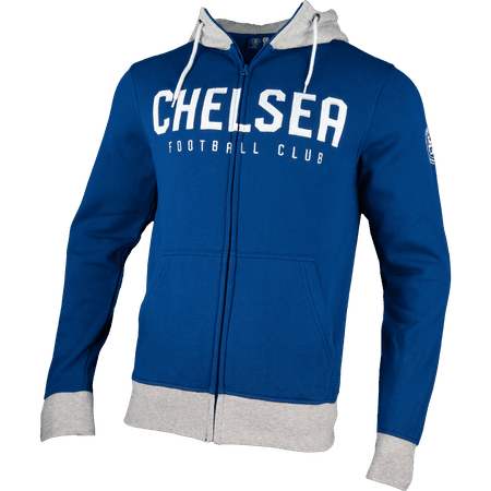 Chelsea FC Mens Full Zip Color Block Hoodie